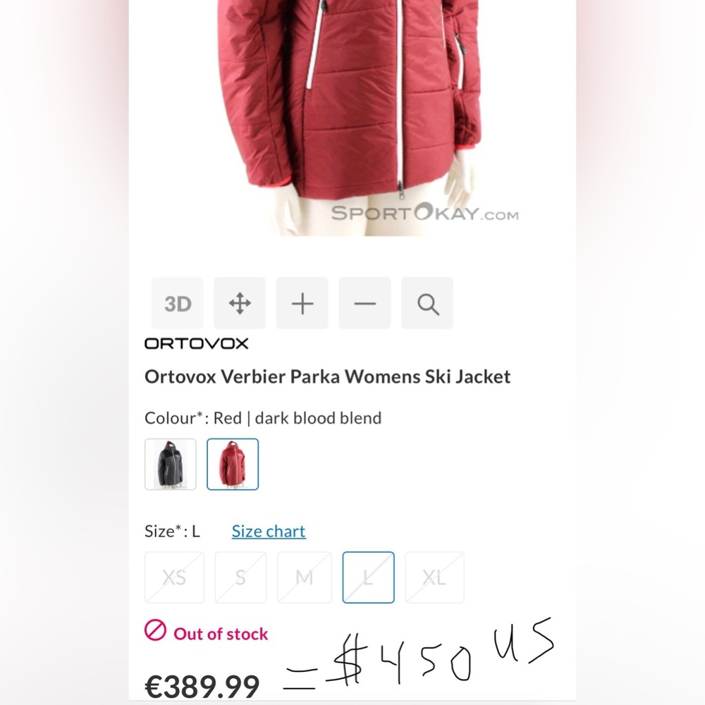 Ortovox Swisswool Verbier parka wool ski jacket berry red women’s large amazing - Picture 11 of 16